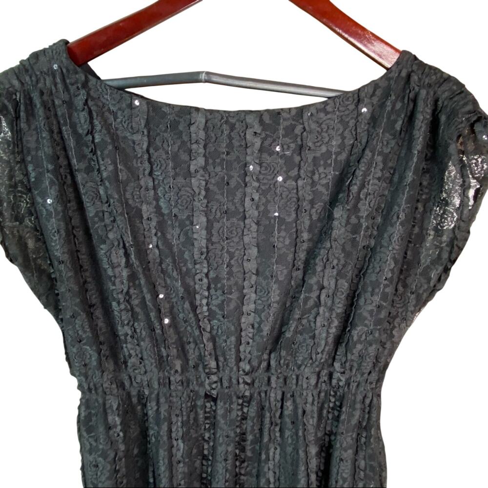 Style & Co Black Lace Sparkle Cap Sleeve Tunic Women's Size Medium - Picture 2 of 7